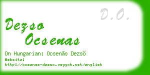 dezso ocsenas business card